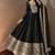 Women's black heavy zari & sequins work anarkali suit set with straight pant and embroidered dupatta