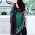 teal ikat saree