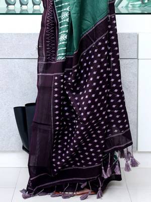 teal ikat saree 5
