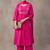 women ethnic thread work cotton kurta with trousers & with dupatta