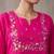 women ethnic thread work cotton kurta with trousers & with dupatta