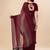 maroon maroon & green striped stone work pure chiffon saree