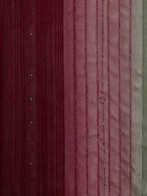 maroon maroon & green striped stone work pure chiffon saree 5