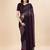 magenta magenta & black striped beads & stone work pure georgette saree