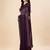 magenta magenta & black striped beads & stone work pure georgette saree