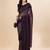 magenta magenta & black striped beads & stone work pure georgette saree