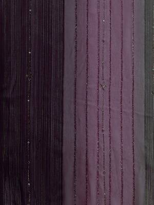 magenta magenta & black striped beads & stone work pure georgette saree 5