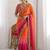 multicolor ombre embroidered tissue heavy work saree