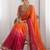 multicolor ombre embroidered tissue heavy work saree