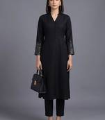 women regular sequinned kurta with trousers
