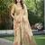 cream floral aari work tissue kanjeevaram saree