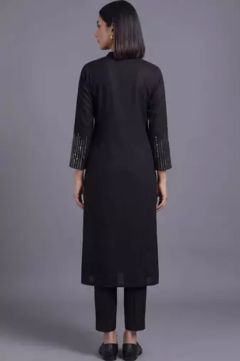 women regular sequinned kurta with trousers