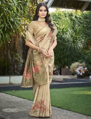 cream floral aari work tissue kanjeevaram saree 4