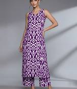 women printed regular cotton kurta with palazzos