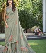 sea_green floral aari work tissue designer kanjeevaram saree