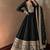 Women's black heavy zari & sequins work anarkali suit set with straight pant and embroidered dupatta