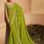 green embroidered leheriya saree