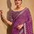 purple leheriya embroidered saree