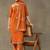 women ethnic motifs embroidered regular thread work cotton kurta with trousers & with dupatta
