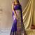 blue blue & gold-toned geometric woven design zari kanjeevaram saree