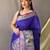 blue blue & gold-toned geometric woven design zari kanjeevaram saree