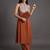 women ethnic motifs embroidered panelled thread work silk georgette kurta with palazzos