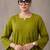 women floral embroidered empire thread work cotton kurta with trousers & with dupatta