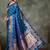 teal woven design silk blend banarasi saree