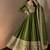 Women's green heavy zari & sequins work anarkali suit set with straight pant and embroidered dupatta
