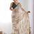 white floral printed saree with blouse piece