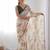 white floral printed saree with blouse piece