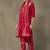 women ethnic motifs embroidered regular thread work cotton kurta with trousers & with dupatta