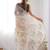 white floral printed saree with blouse piece
