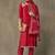 women ethnic motifs embroidered regular thread work cotton kurta with trousers & with dupatta