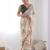 white floral printed saree with blouse piece