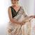white floral printed saree with blouse piece