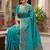 turquoise paisley zari poly chiffon saree