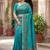 turquoise paisley zari poly chiffon saree