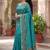 turquoise paisley zari poly chiffon saree