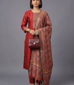 women ethnic motifs regular kurta with trousers & with dupatta