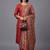 women ethnic motifs regular kurta with trousers & with dupatta