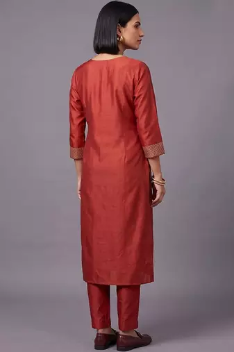 women ethnic motifs regular kurta with trousers & with dupatta