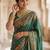 green ethnic motifs zari poly chiffon saree