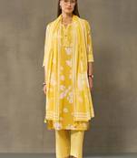 women floral printed regular cotton kurta with palazzos & with dupatta