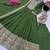 Women's green heavy zari & sequins work anarkali suit set with straight pant and embroidered dupatta