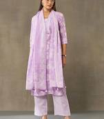 women floral printed regular cotton kurta with palazzos & with dupatta