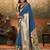 teal woven design zari paithani saree