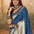 teal woven design zari paithani saree