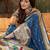 teal woven design zari paithani saree