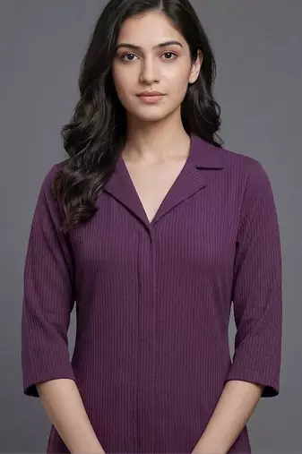women regular silk crepe kurta with trousers
